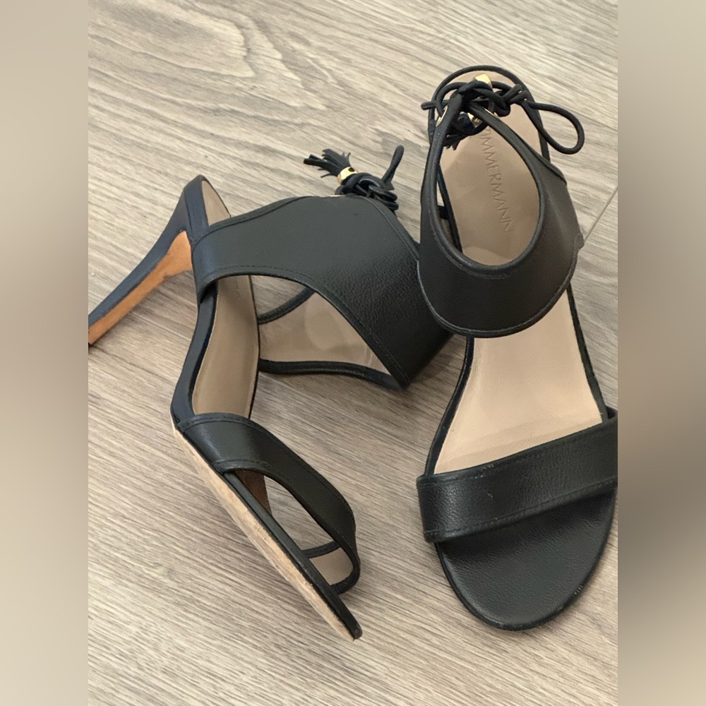 Zimmermann Leather Slingback Sandals – Tassel Tie Heels | Size 7